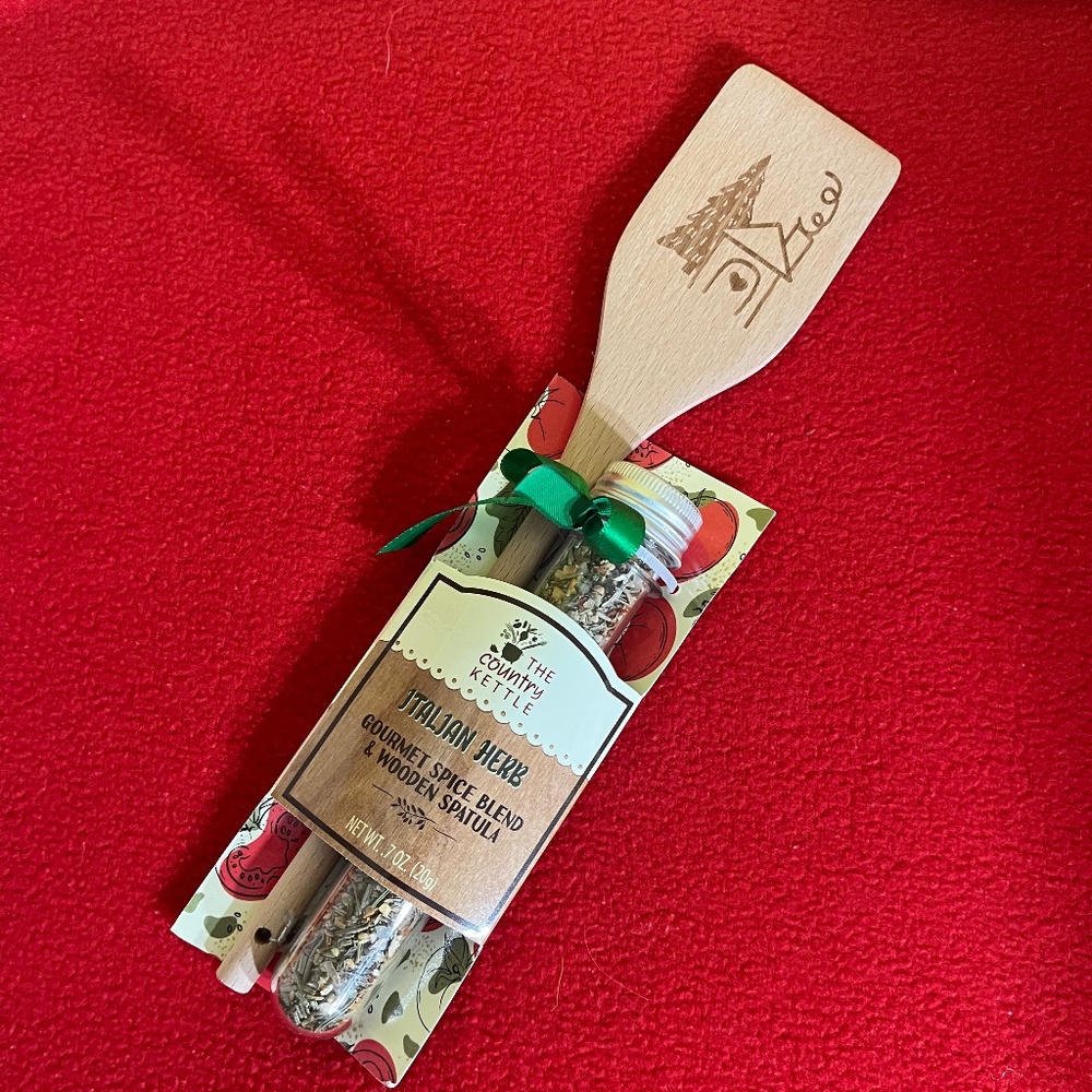 🍝 Italian Herb Gourmet Spice Blend + Holiday Wooden Spatula – NEW!